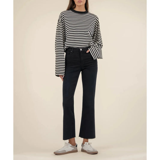 Kelsey High Rise Ankle Flare - Firm Black