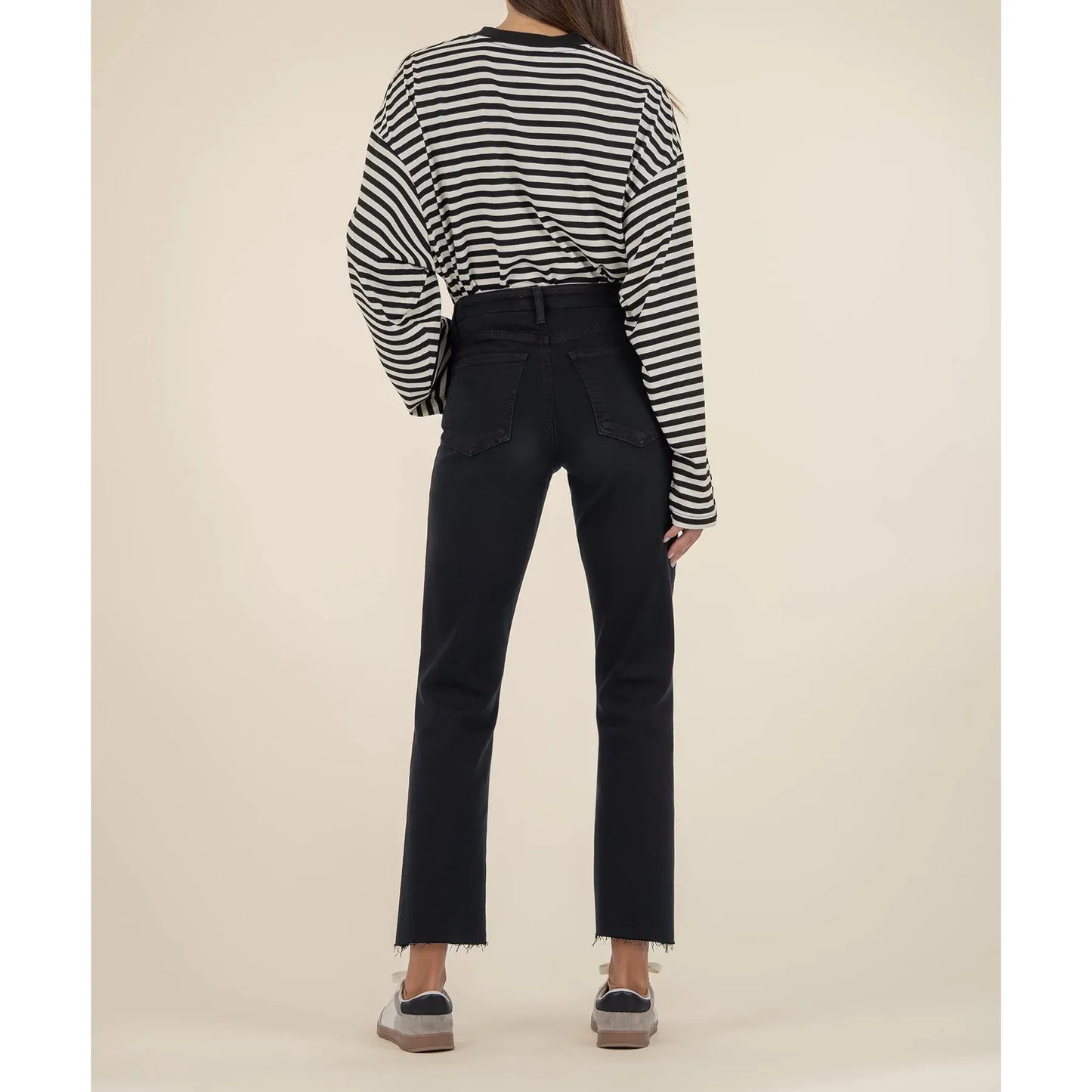 Kelsey High Rise Ankle Flare - Firm Black