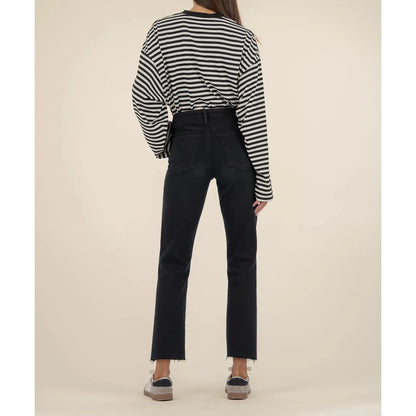 Kelsey High Rise Ankle Flare - Firm Black