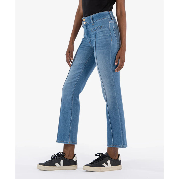 Kelsey High-Rise Ankle Flare-Frt Welt-Double Button