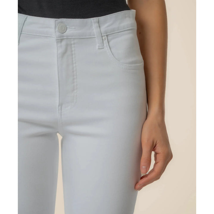 Stella High Rise Fab AB Flare Back Darts with Wide Hem - Optic White