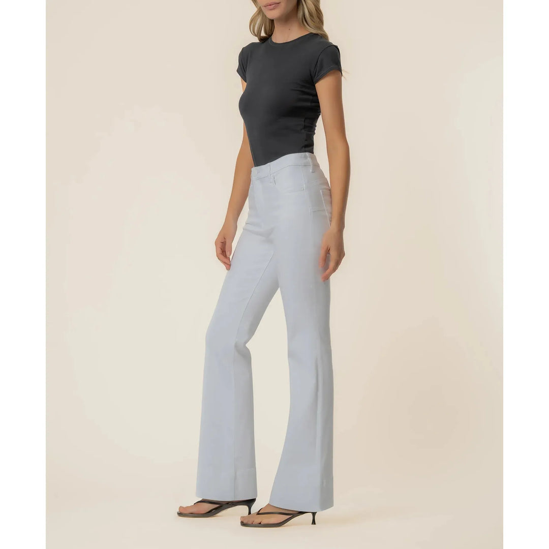 Stella High Rise Fab AB Flare Back Darts with Wide Hem - Optic White