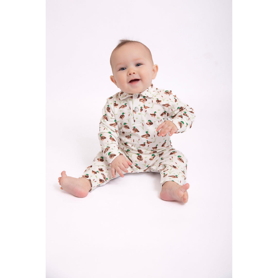 Goosies Sweatshirt Polo Romper Mallard Drake detail view 3