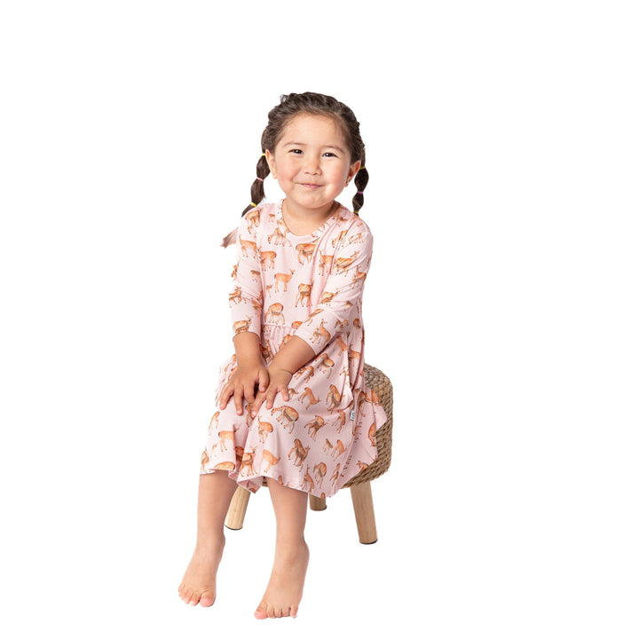 Goosies 3/4 Sleeve Pocket Dress Does and Fawns