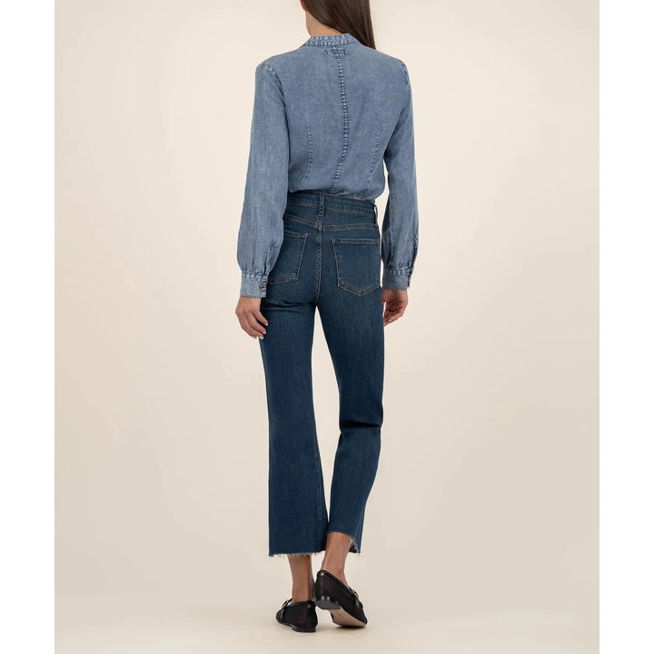 Fallon Denim Double Ruffle S/S Shirt