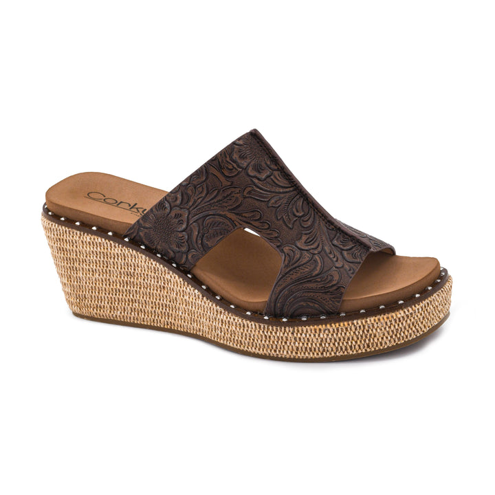Corkys Kiss N Tell Wedge - Chocolate Embossed Floral