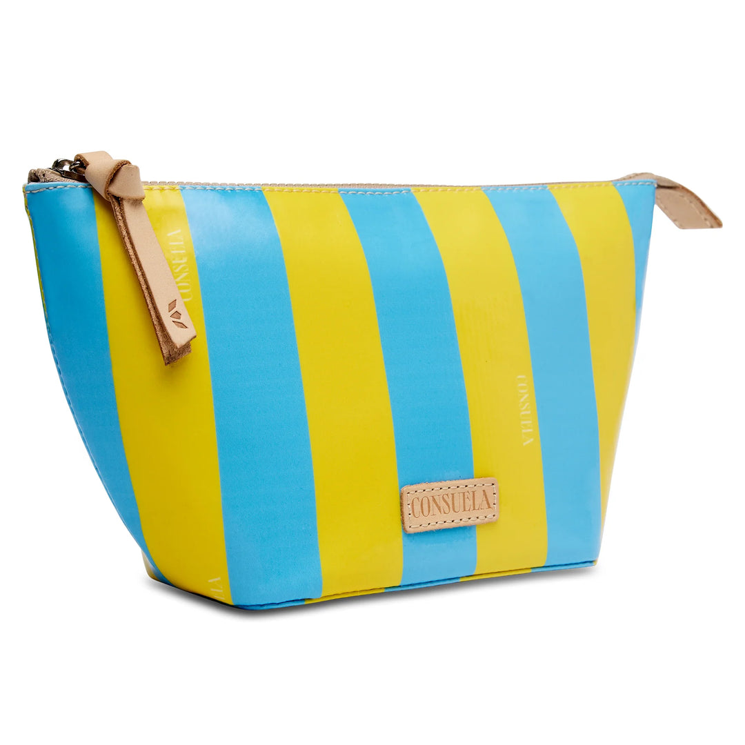 Consuela Surfside Large Kit - Blue &amp; Yellow Striped Cosmetic &amp; Tech Bag