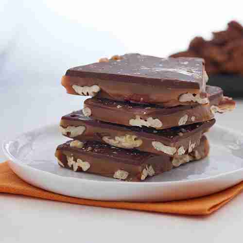Lambrecht Gourmet handcrafted Southern Pecan Toffee close up