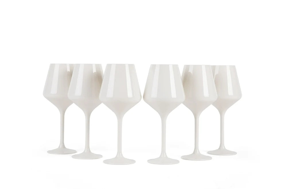 Pop Design Unbreakable Acrylic Stemmed Wine Glasses - White