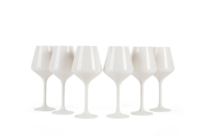 Pop Design Unbreakable Acrylic Stemmed Wine Glasses - White