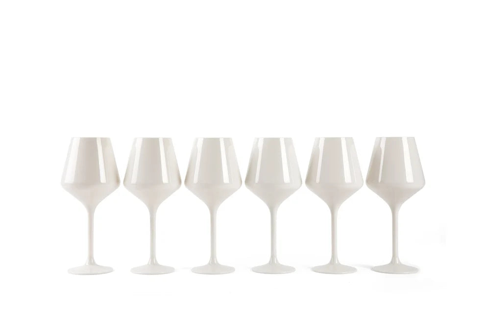 Pop Design Unbreakable Acrylic Stemmed Wine Glasses - White