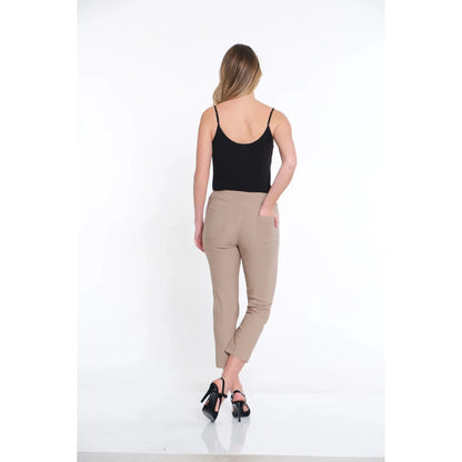 Pull-On Crop Pant With Real Front & Back Pockets - Stone