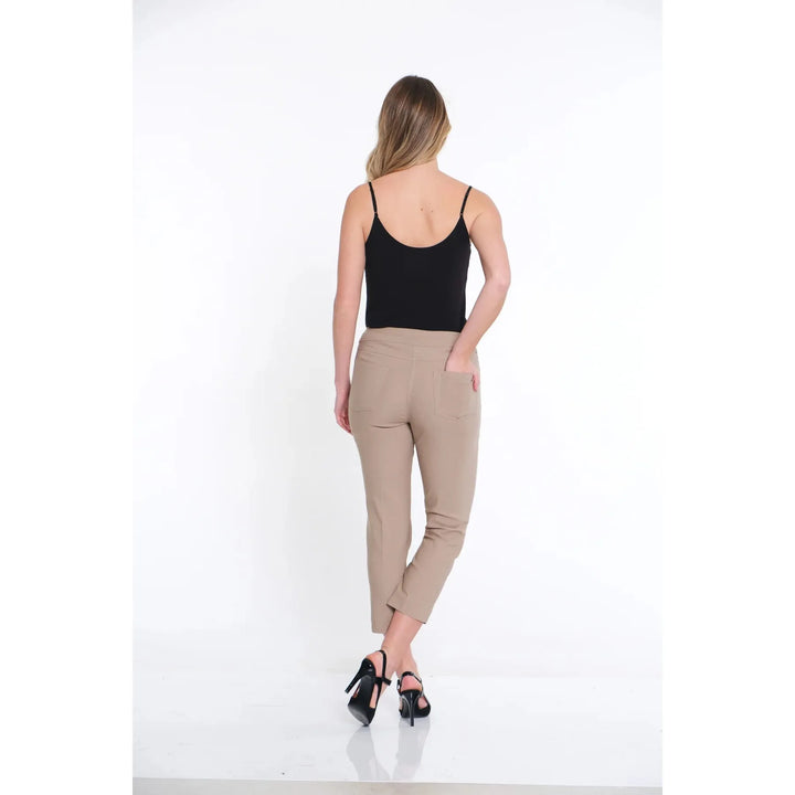 Pull-On Crop Pant With Real Front &amp; Back Pockets - Stone