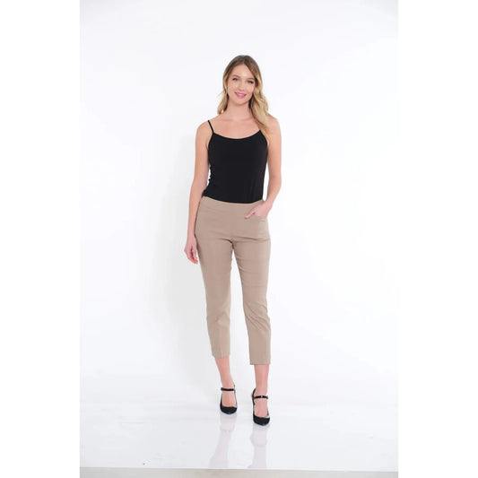 Pull-On Crop Pant With Real Front & Back Pockets - Stone