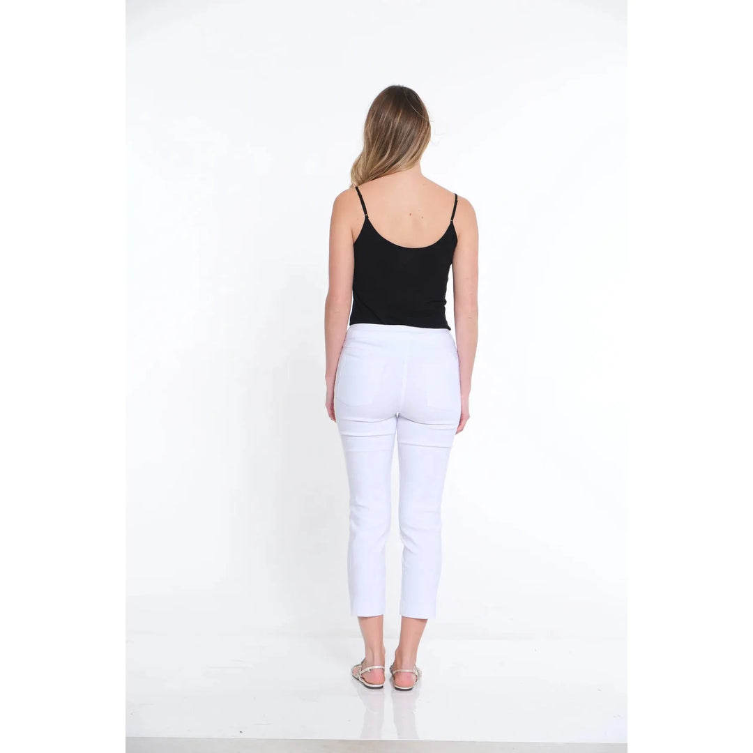 Pull-On Crop Pant With Real Front &amp; Back Pockets - White