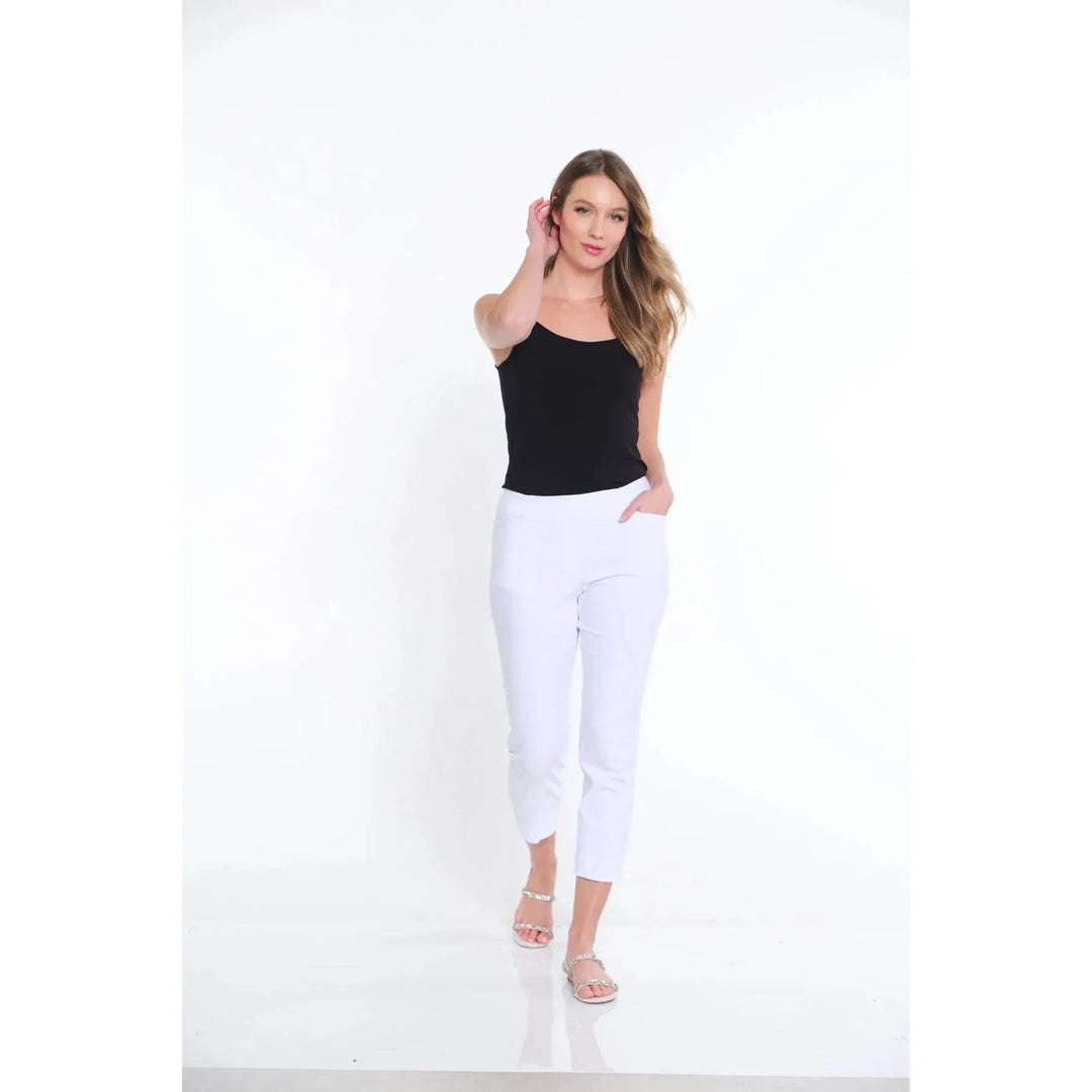 Pull-On Crop Pant With Real Front &amp; Back Pockets - White