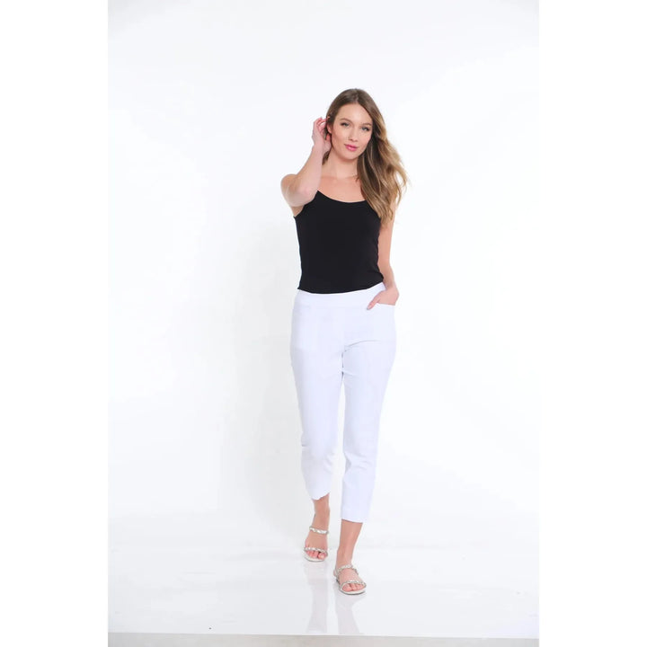 Pull-On Crop Pant With Real Front &amp; Back Pockets - White