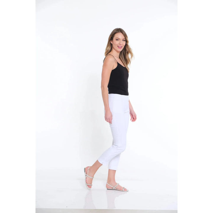 Pull-On Crop Pant With Real Front &amp; Back Pockets - White