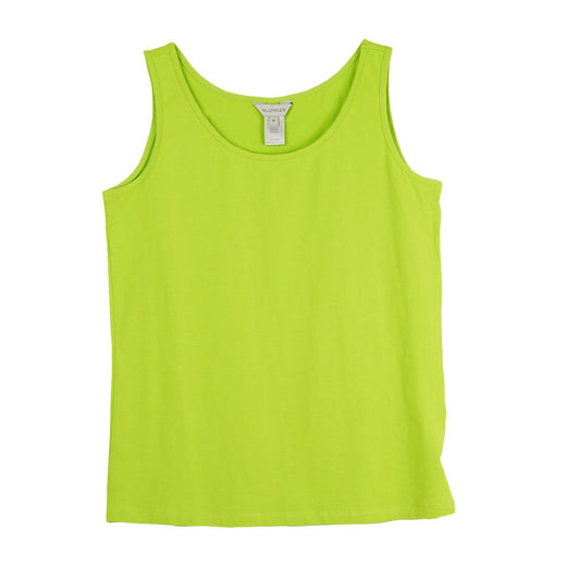 Double Scoop Neck Solid Knit Tank Top