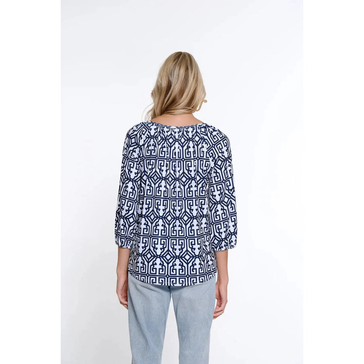 Raglan Sleeve Peasant Top - Midnight