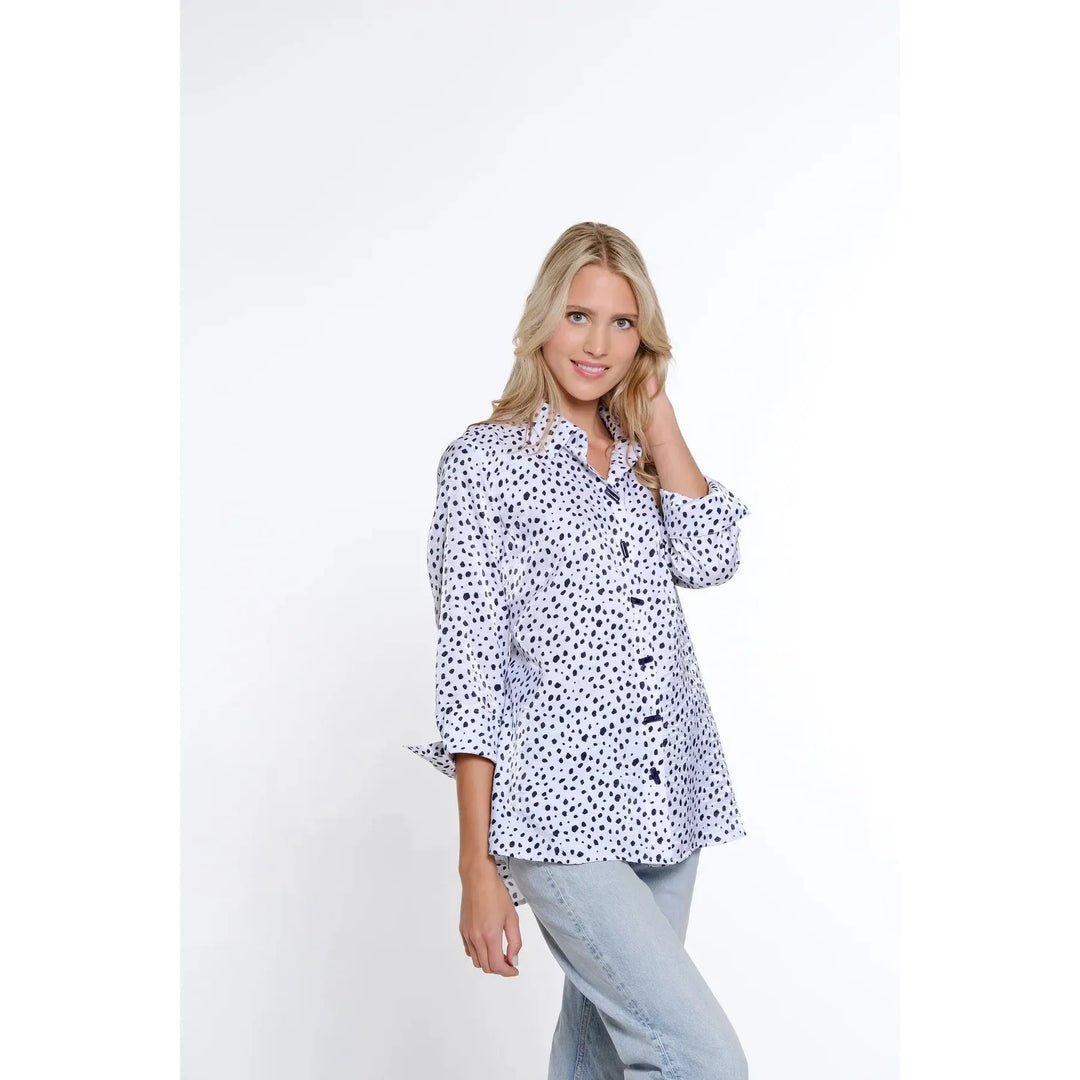 Print Shimmer Shirt - Midnight