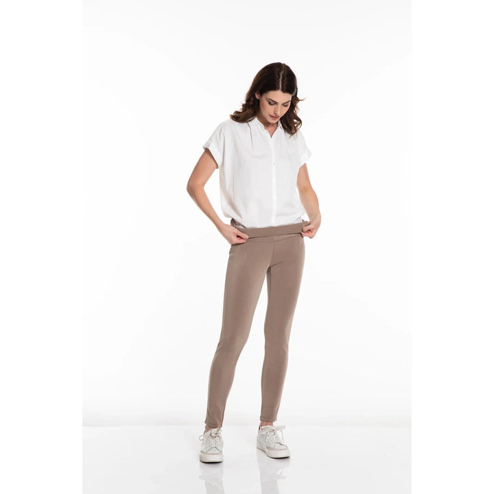 Wide Band Pull-On Ankle Legging - Truffle
