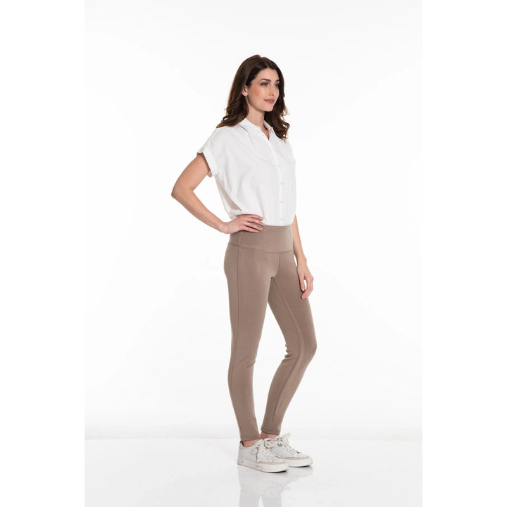 Wide Band Pull-On Ankle Legging - Truffle