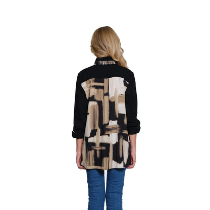 Roll-Tab Sleeve Woven Shirt - Multi