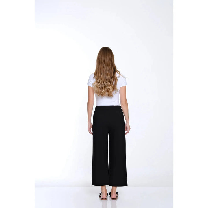 Ponte Wide Leg Crop Pant - Black