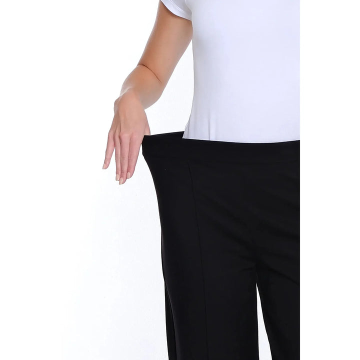 Ponte Wide Leg Crop Pant - Black