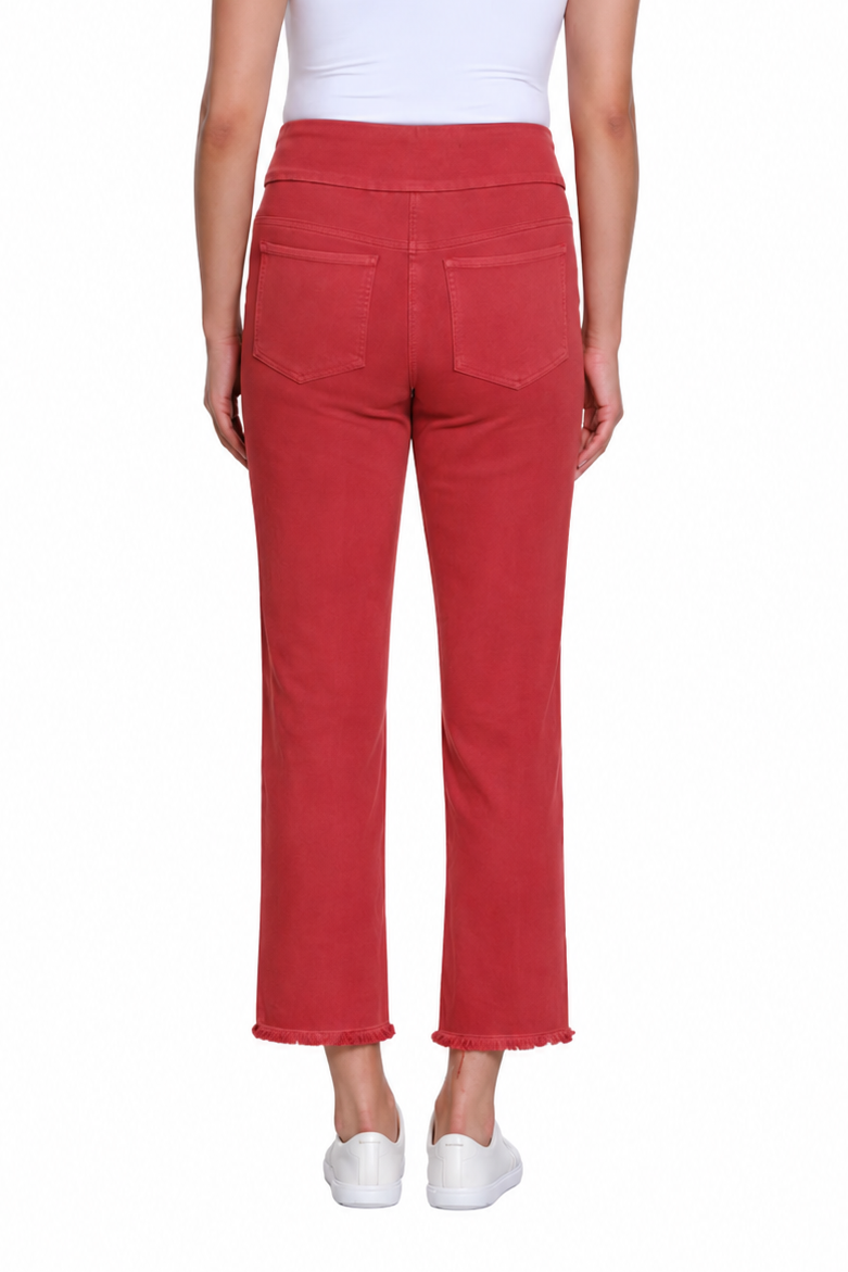 Multiples Brick Fringe Hem Ankle Pant - Back
