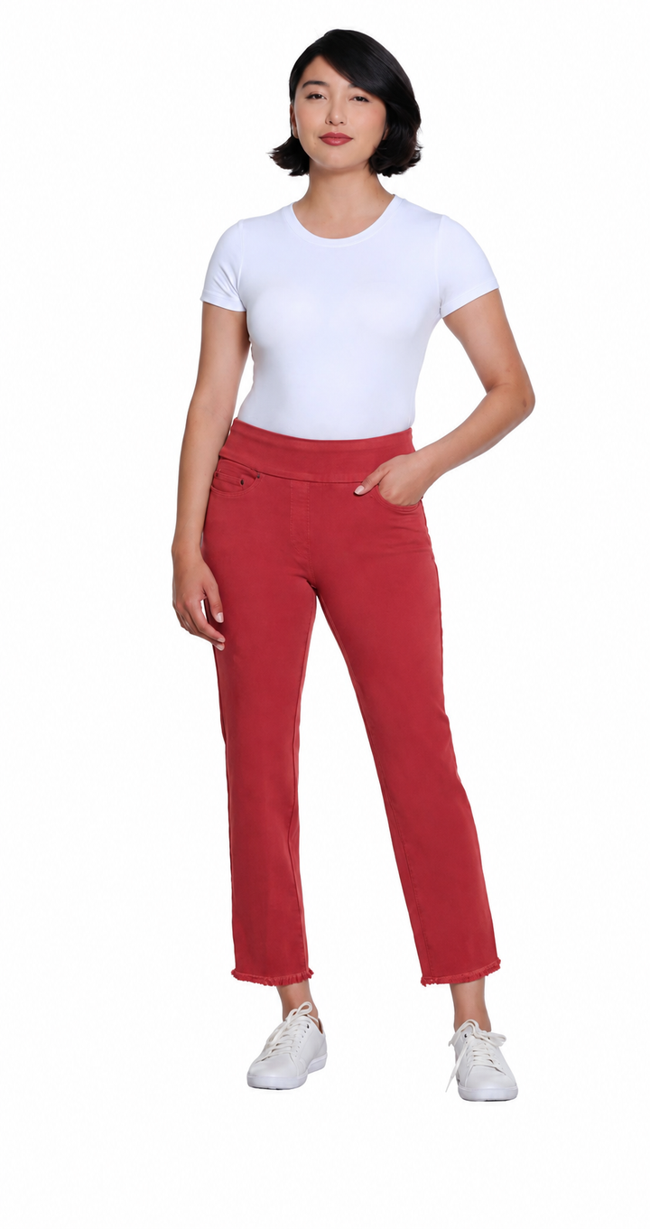 Multiples Brick Fringe Hem Ankle Pant