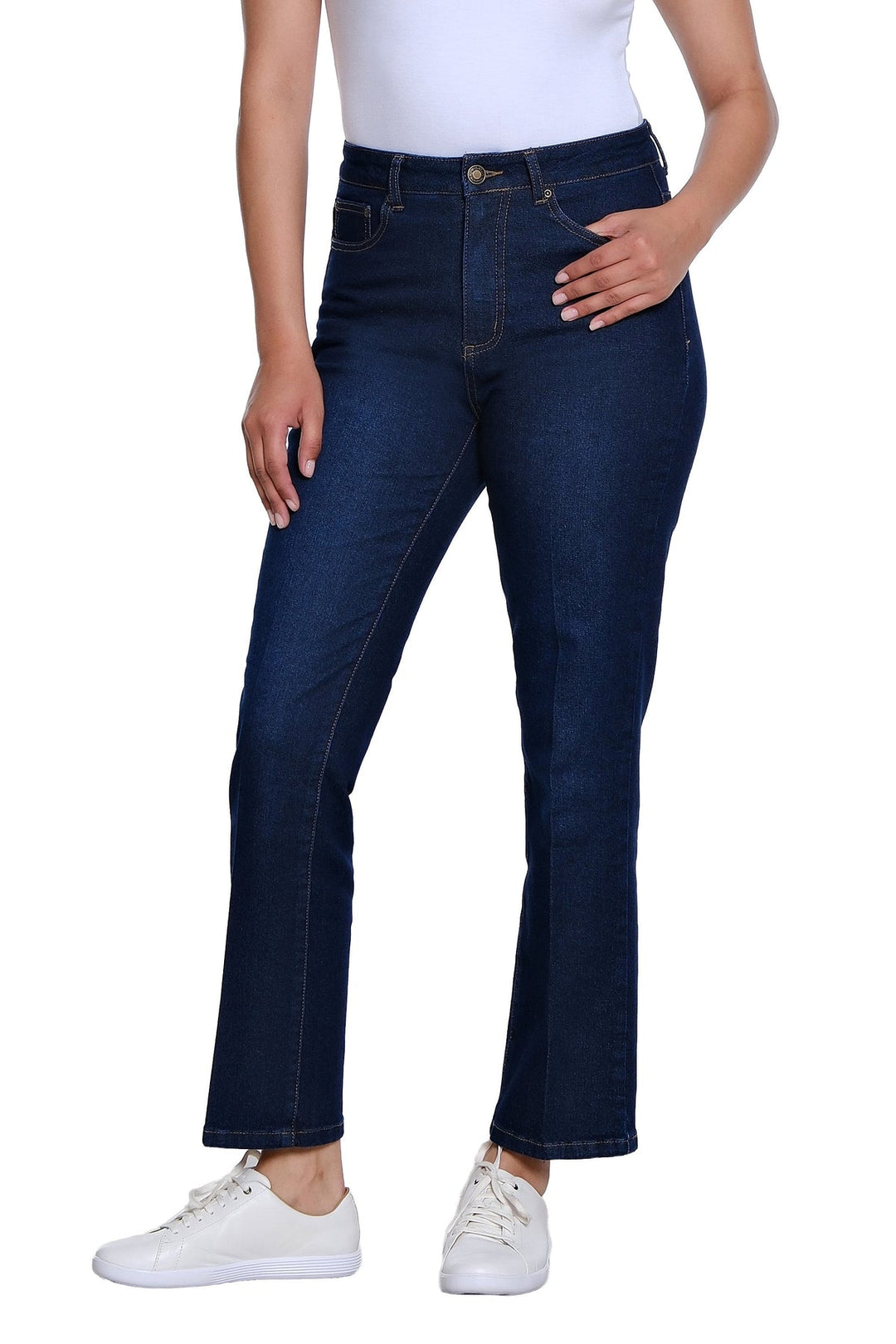 Multiples Midnight Indigo Boot Cut Ankle Pant - Side