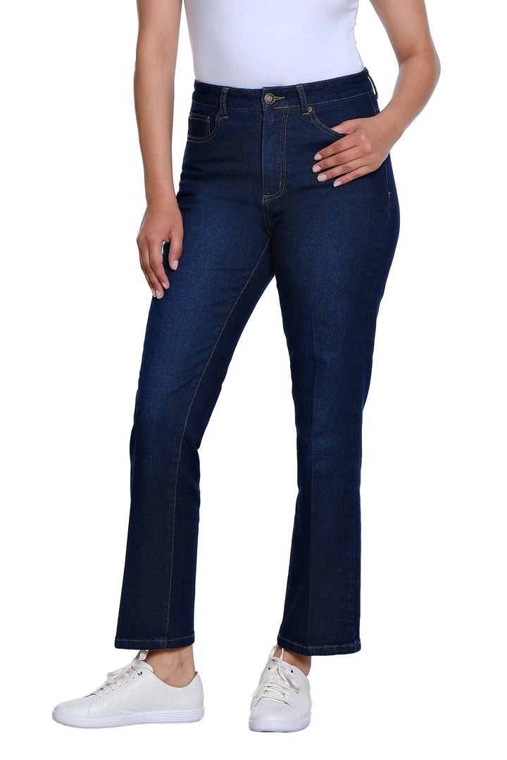 Multiples Midnight Indigo Boot Cut Ankle Pant - Side