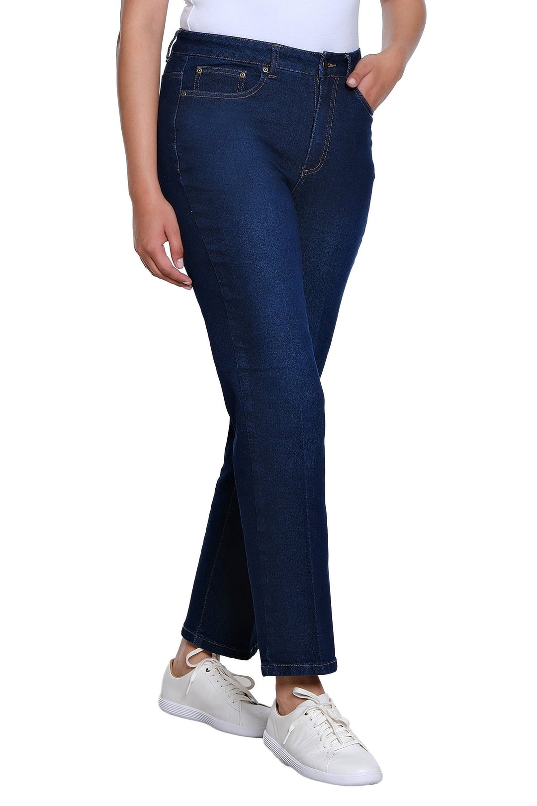 Multiples Midnight Indigo Boot Cut Ankle Pant - Detail