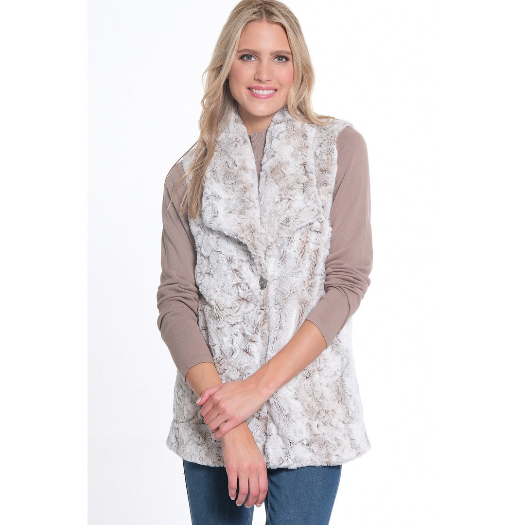Shawl Collar 1-Button 2-Pocket Long Vest
