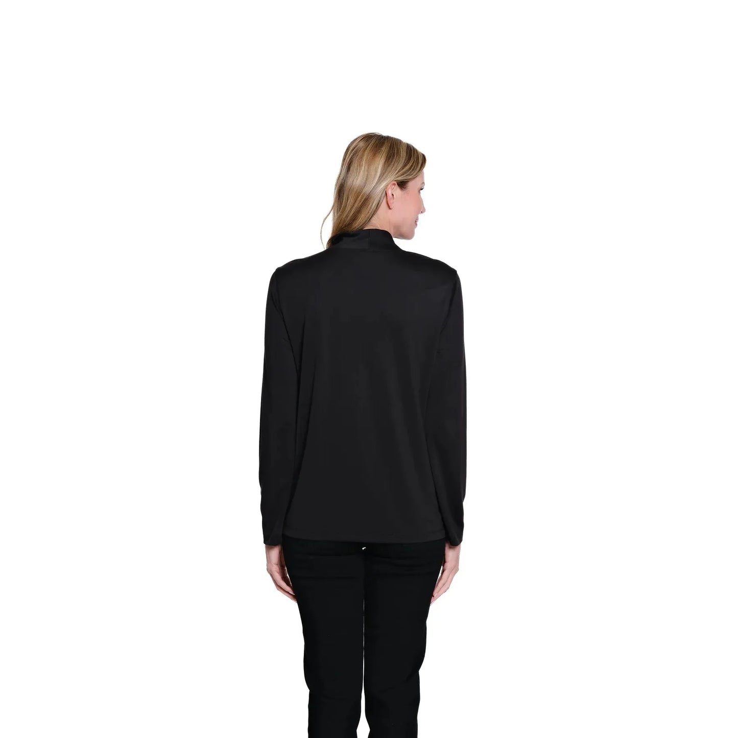 Mock Neck Knit Top - Black