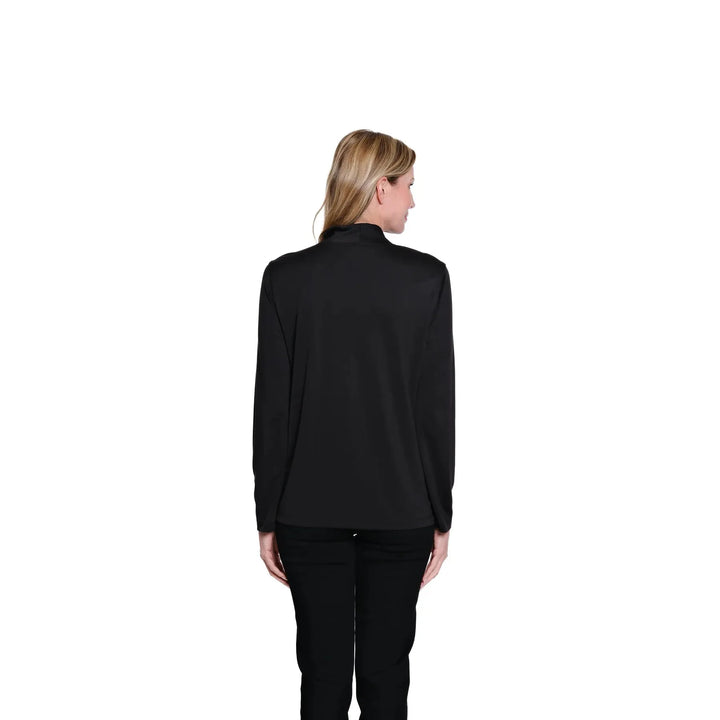 Mock Neck Knit Top - Black