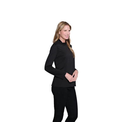 Mock Neck Knit Top - Black