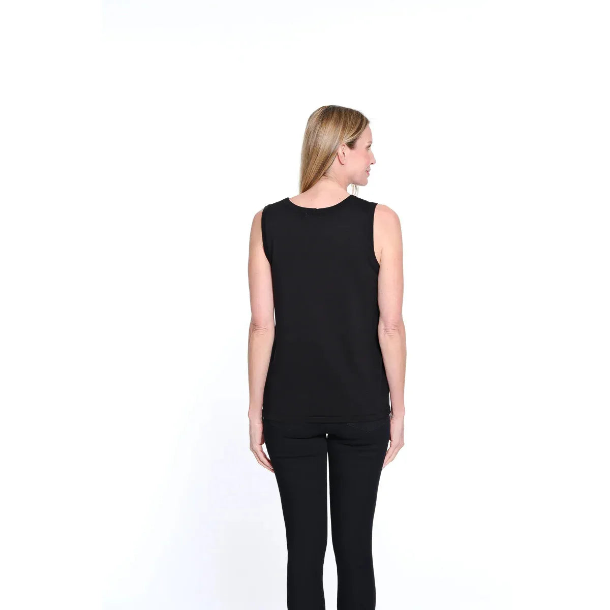 Jewel Neck Tank Sweater - Black