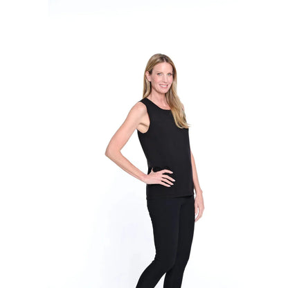 Jewel Neck Tank Sweater - Black