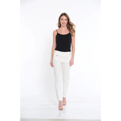 Wide Band Elastic Waist P/O Ankle Pant - Winter White