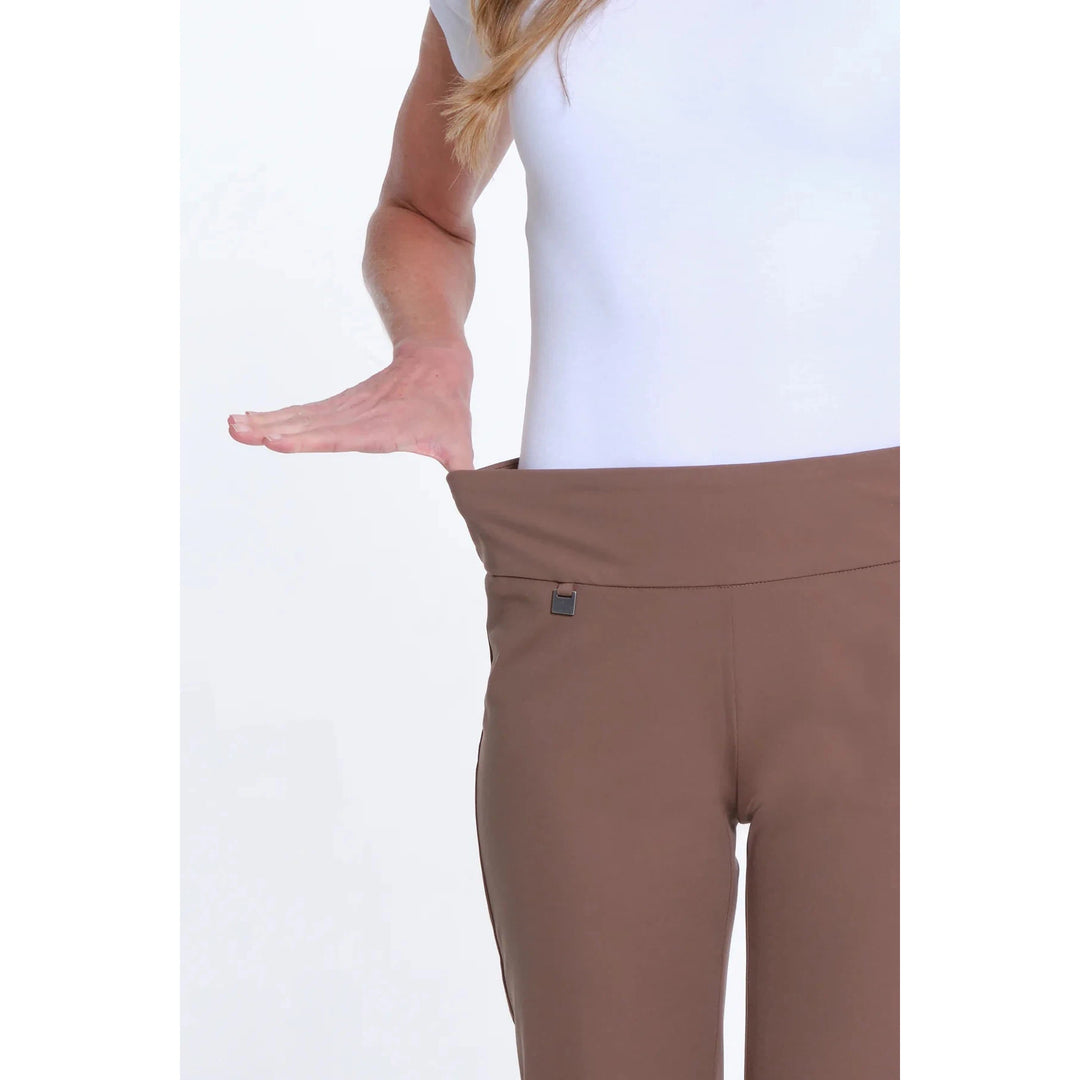 Pull-On Solid Ease-y-Fit Knit Ankle Pant - Truffle