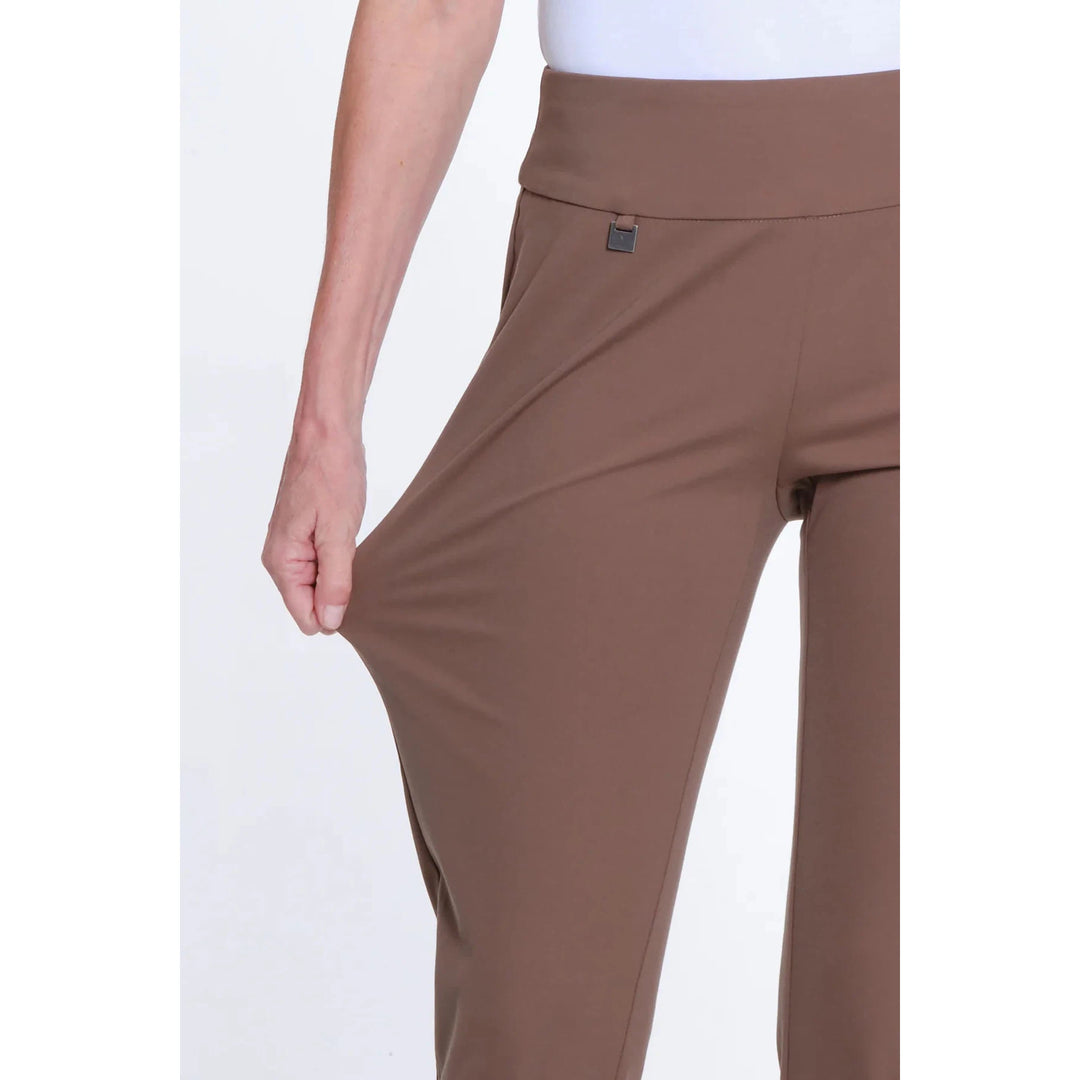 Pull-On Solid Ease-y-Fit Knit Ankle Pant - Truffle