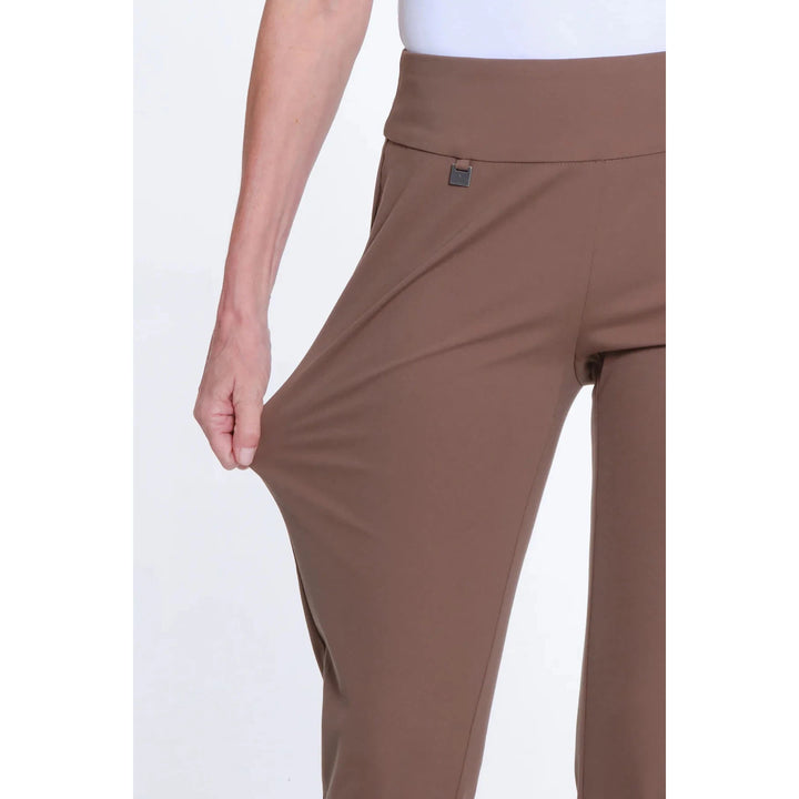 Pull-On Solid Ease-y-Fit Knit Ankle Pant - Truffle