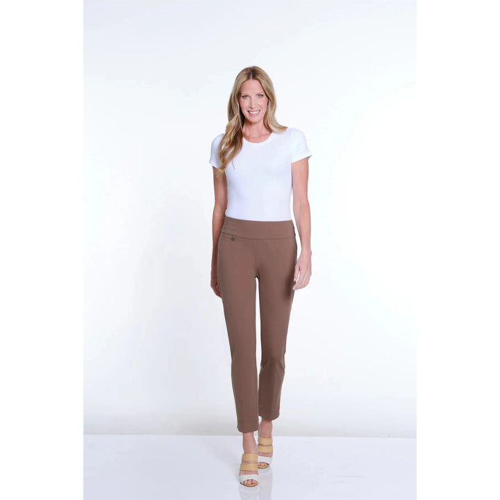 Pull-On Solid Ease-y-Fit Knit Ankle Pant - Truffle
