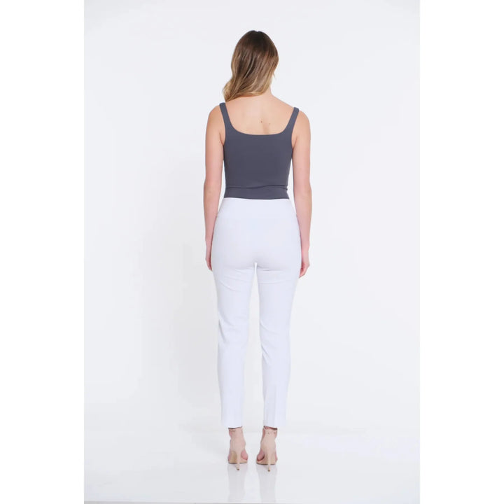 Multiples Ease-Y-Fit Wide Band Ankle Pant - White