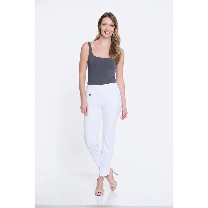 Multiples Ease-Y-Fit Wide Band Ankle Pant - White