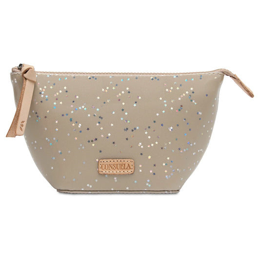 Consuela Faye Medium Kit - Dove Grey Glitter Travel & Makeup Bag
