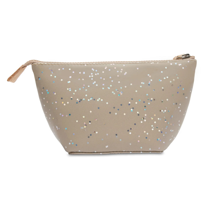 Consuela Faye Medium Kit - Dove Grey Glitter Travel &amp; Makeup Bag